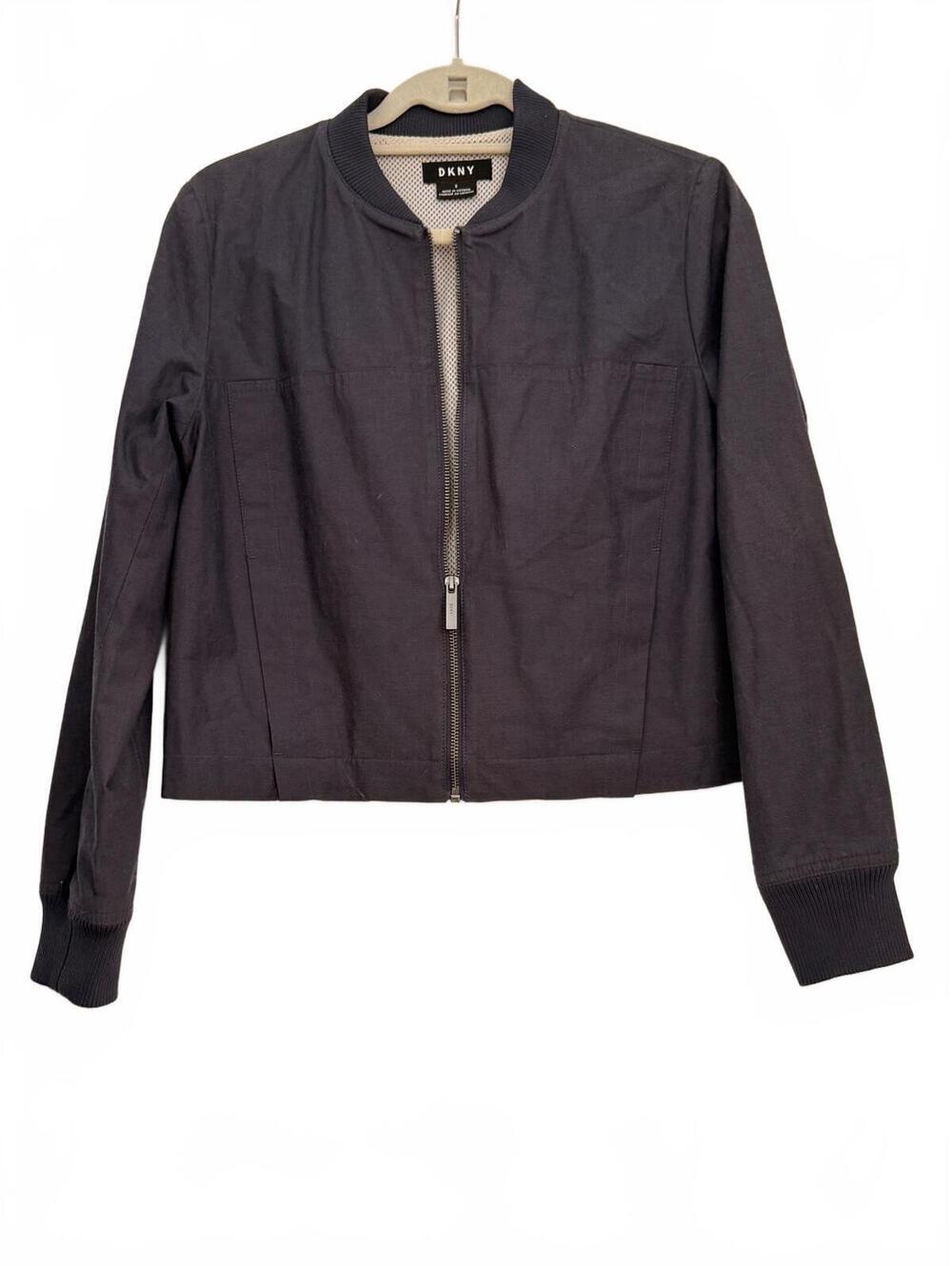 DKNY Women's Navy Blue Bomber Jacket Size S